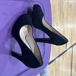 Black suede heels